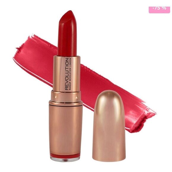 Makeup Revolution Renaissance Lipstick Gold Red Carpet - Picture 1 of 4